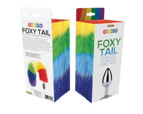 Rainbow Foxy Tail Stainless Butt Plug