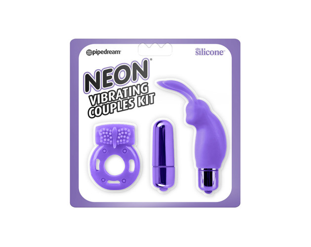 PD Neon Silicone Vibrat Couples Kit Pur