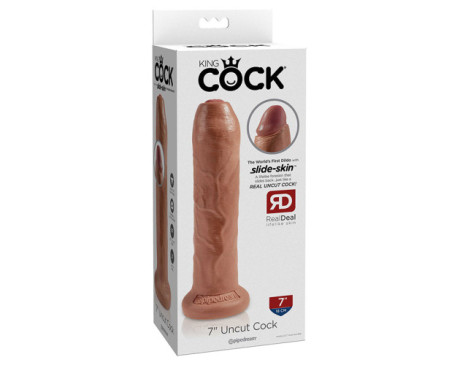 King Cock 7in Uncut Cock Foreskin Tan