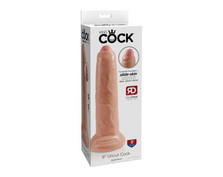 King Cock 9in Uncut Cock Foreskin Beige