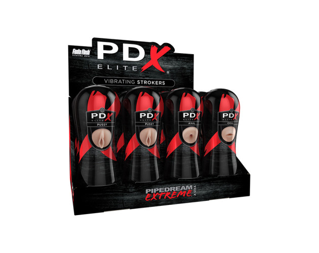 PDX Elite Vibrating Stroker Display 12pk