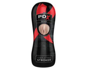 PDX Elite Vibrating Stroker Pussy Beige