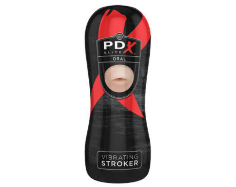 PDX Elite Vibrating Stroker Oral Beige