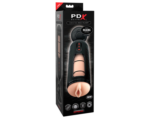 PDX Elite Vibrating Mega Milker Beige