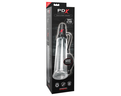 PDX Elite Suck-N-Pump Stroker Clear