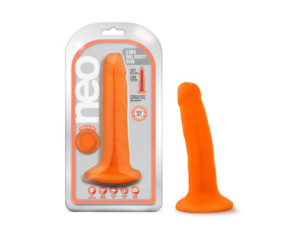 Neo 6in Dual Density Dildo Neon Orange