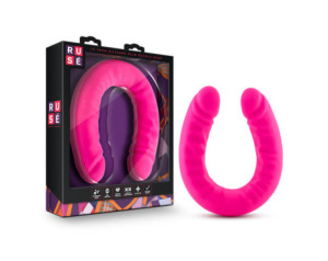 Ruse 18in Sili Slim DoubleDildo Hot Pink