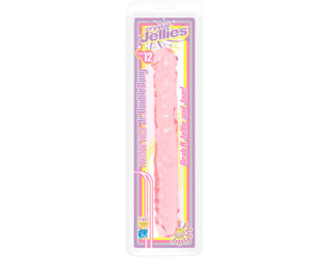 Crystal Jellies Double Dong Jr Pink 12in