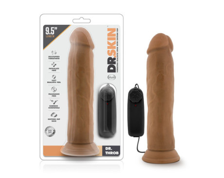 Dr. Skin Dr. Throb 9.5in Vibr Dildo Tan