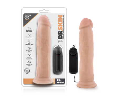 Dr. Skin Dr. Throb 9.5in Vibr Dildo Beig