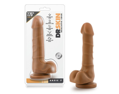 Dr. Skin Basic 7 Dildo 7.75in wBalls Tan