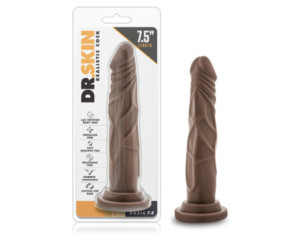 Dr. Skin Basic 7.5 Dildo 7.5in Brown