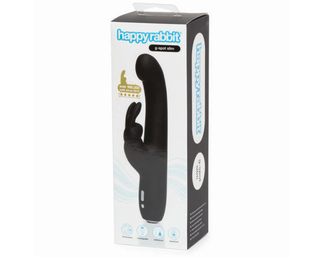 HR G-Spot Slim Rabbit Vibrator Black