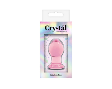 Crystal Glass Anal Plug Small Pink