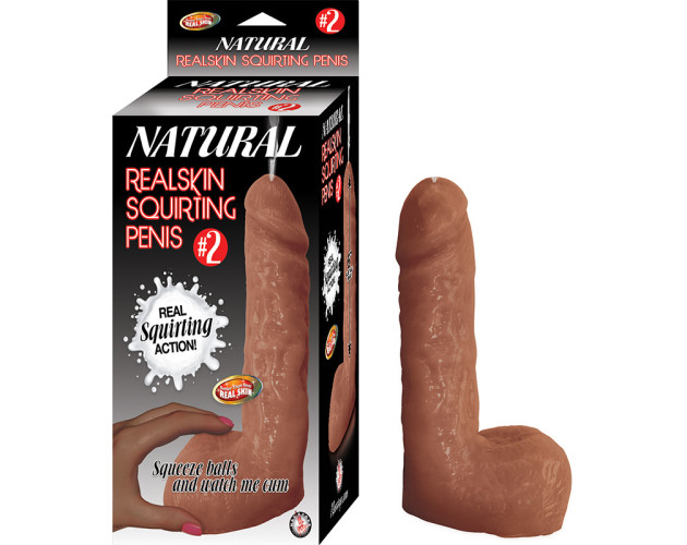 Natural Realskin Squirting Penis 2 Brown