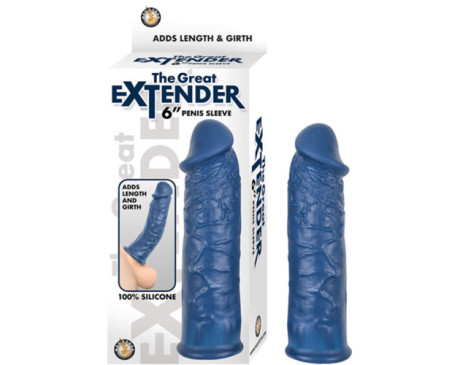 The Great Extender 6in Penis Sleeve Blue