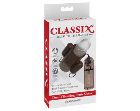 PD Classix Dual Vibra Penis Sleeve Smoke