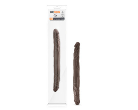 Dr. Skin 14in Double Dildo Brown