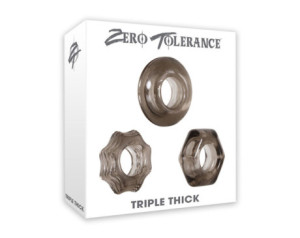 ZT Triple Thick 3Pc Cockring Set Smoke