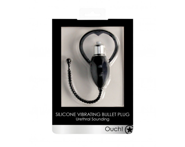 Ouch UrethralSounding Sili Vibr Plug Blk