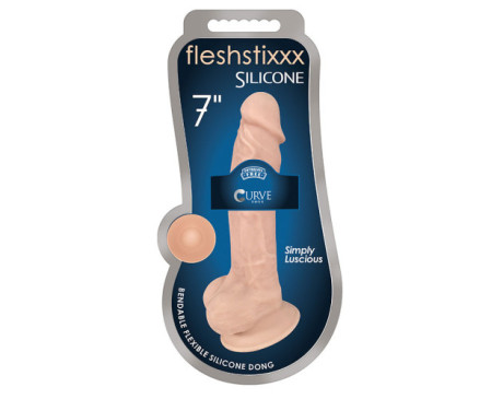 FLESHSTIXXX  7in Sili Dildo w/Balls Beig