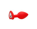 Ouch Flexible Diamond Heart Plug Red Lrg