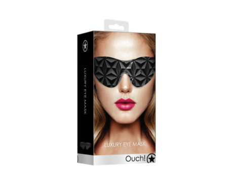 Ouch Luxury DiamondPattern Eye Mask Blk