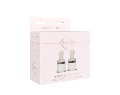 Shots Pumped Nipple Suction Set Rose Lrg