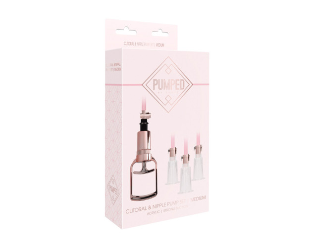 Shots Pumped Clit&Nip PumpKit Rose Med