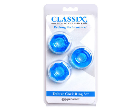 PD Classix Deluxe Cock Ring Set Blue