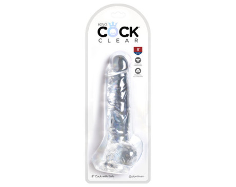 King Cock Clear 8in w/ Balls