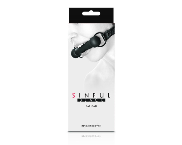 Sinful Silicone Bar Gag Black