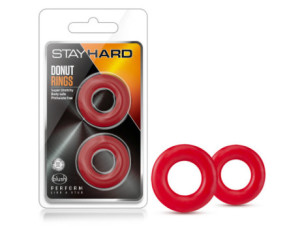 Stay Hard Donut Rings Cockring 2pk Red