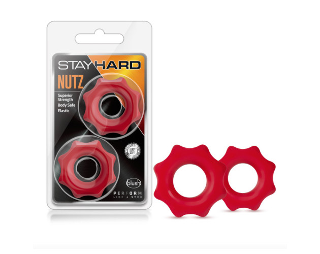 Stay Hard Nutz Cockring 2pk Red