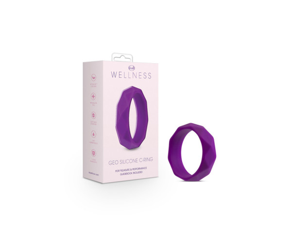 Wellness Geo Silicone Cockring Purple