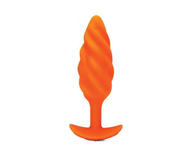 b-Vibe Swirl Texture Vibrating Plug Orng