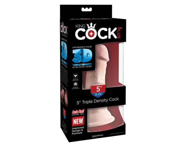 King Cock Plus 5in Triple Density Beige