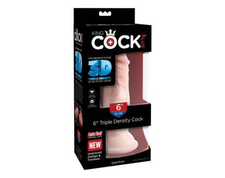 King Cock Plus 6in Triple Density Beige