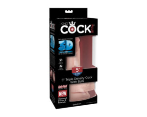 King Cock Plus 5in TriplDens Balls Beige