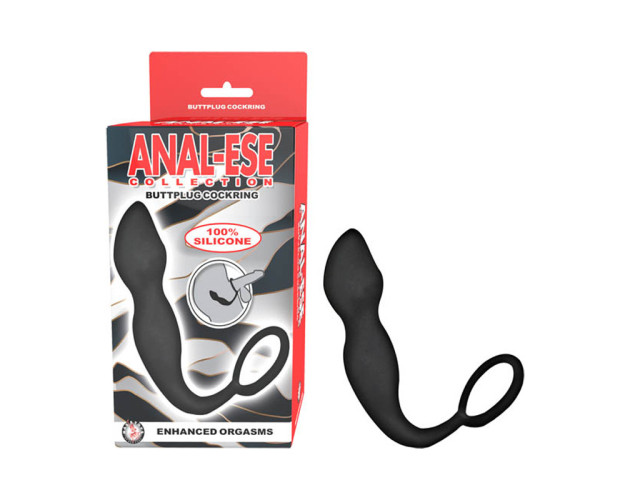 Anal-Ese Collection Buttplug Cockring Bk