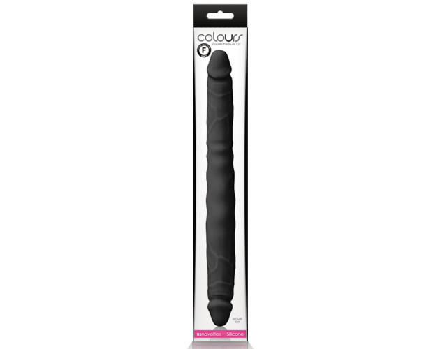 Colours Double Pleasure 12in Dildo Black