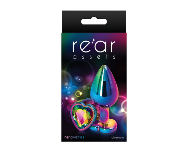 Rear Assets Heart Plug Medium Rainbow