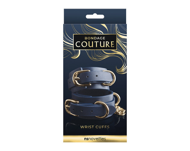 Bondage Couture Wrist Cuffs Blue