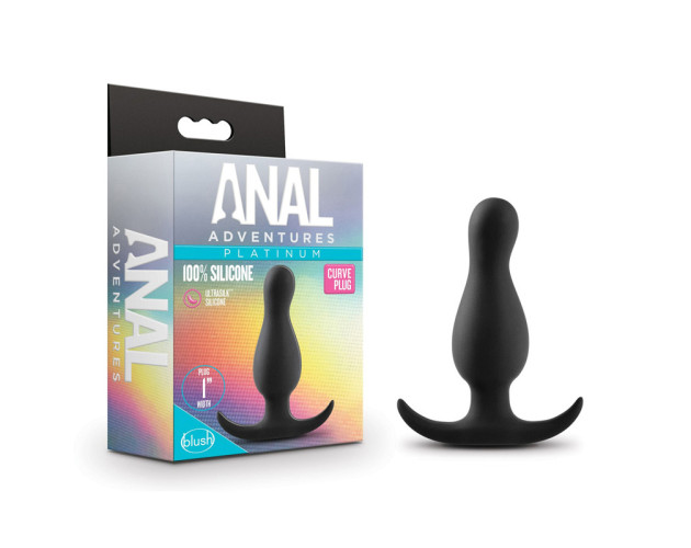 Anal Adventures Silicone Curve Plug Blk