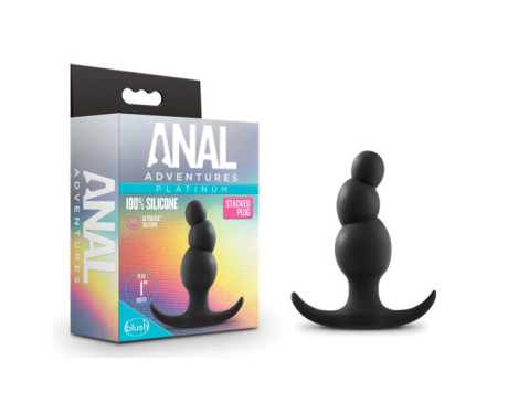 Anal Adventures Silicone StackedPlug Blk