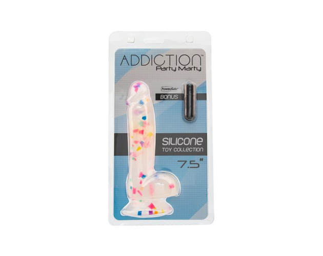 Addiction Confetti Dong 7.5in  W/ Bullet