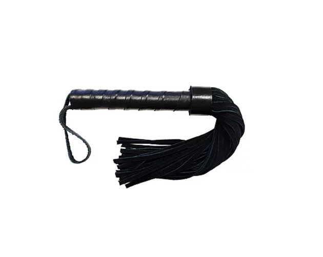 Short Suede Flogger Leather Handle BLK