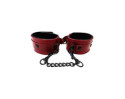 Leather Wrist Cuffs Burgunday & Black