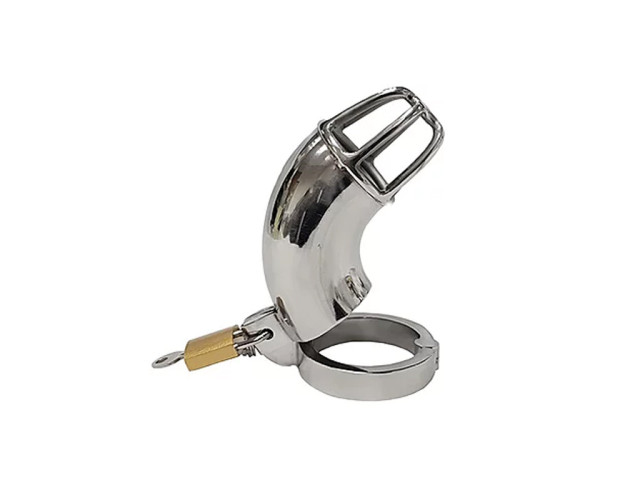 Stainless Cock Cage w/ Padlock Clamshell