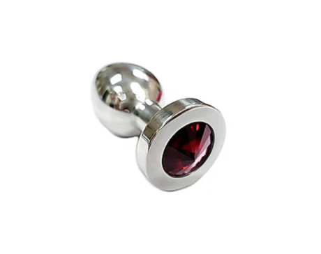 Stainless  Smooth Medium Butt Plug RED